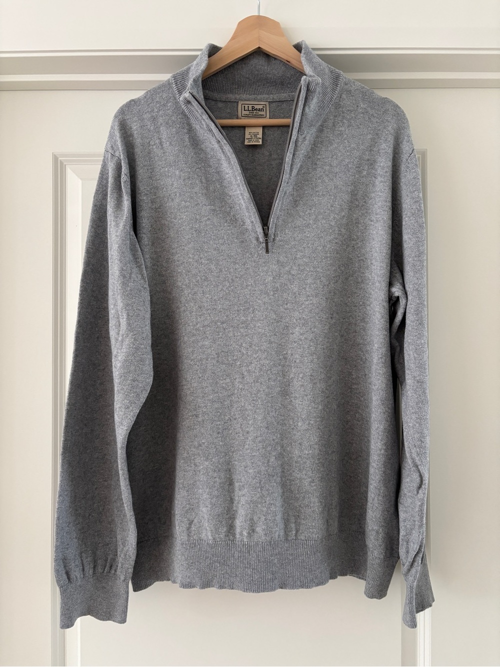 Cotton cashmere LL Bean quarter zip sweater
